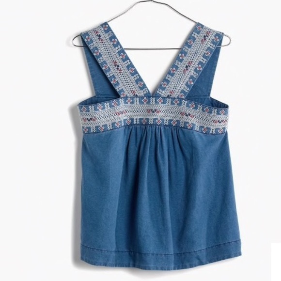 Madewell Tops - Madewell Embroidered Siesta Denim Top